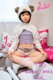 J-cute Doll 128cm A-cup AGB08 Head Sex Doll Full Silicone Material in Bear Hat