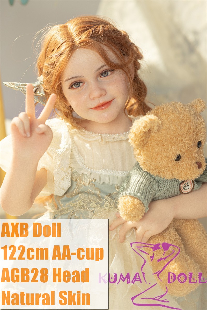 AXB Doll 122cm AA-cup AGB28 Head  Full Silicone Doll Realistic Lifelike Sex Doll Princess Dress