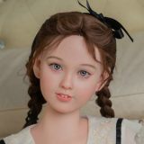 AXB Doll 122cm AA-cup AGB28 Head  Full Silicone Doll Realistic Lifelike Sex Doll Princess Dress