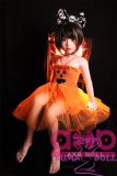 AXB Doll 100cm AA-cup G58# Head Full Silicone Doll Realistic Lifelike Sex Doll Pumpkin Dress