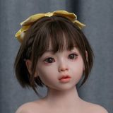 AXB Doll 100cm AA-cup G58# Head Full Silicone Doll Realistic Lifelike Sex Doll Pumpkin Dress