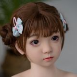 AXB Doll 100cm AA-cup G58# Head Full Silicone Doll Realistic Lifelike Sex Doll Pumpkin Dress