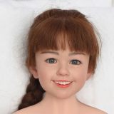 AXB Doll 100cm AA-cup G58# Head Full Silicone Doll Realistic Lifelike Sex Doll Pumpkin Dress