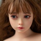 AXB Doll 100cm AA-cup G58# Head Full Silicone Doll Realistic Lifelike Sex Doll Pumpkin Dress