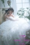 Firefly Diary 153cm A-cup Liuli Close Eyes Version Full Silicone Sex Doll With Body Make-up Wedding Dress