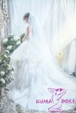 Firefly Diary 153cm A-cup Liuli Close Eyes Version Full Silicone Sex Doll With Body Make-up Wedding Dress