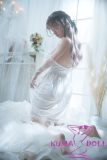 Firefly Diary 153cm A-cup Liuli Close Eyes Version Full Silicone Sex Doll With Body Make-up Wedding Dress