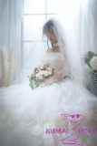 Firefly Diary 153cm A-cup Liuli Close Eyes Version Full Silicone Sex Doll With Body Make-up Wedding Dress
