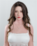 FANREAL 111cm F-cup Full Size Lifelike Silicone Sex Torso with Lila Head Real Skin Texture in Green Lace Lingerie