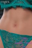 FANREAL 111cm F-cup Full Size Lifelike Silicone Sex Torso with Lila Head Real Skin Texture in Green Lace Lingerie