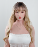FANREAL 111cm F-cup Full Size Lifelike Silicone Sex Torso with Lila Head Real Skin Texture in Green Lace Lingerie