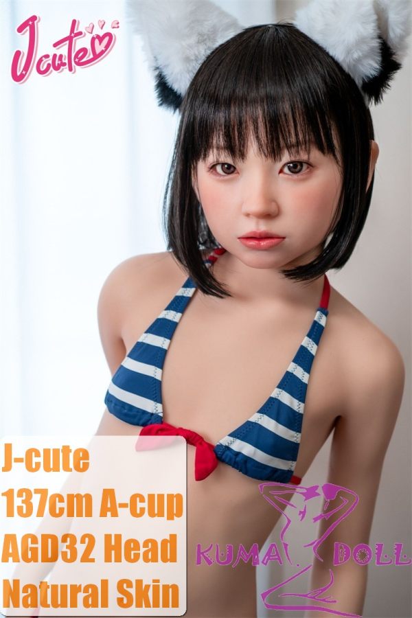 J-cute doll 137cm A-cup AGD32 Head Sex Doll Full Silicone Material in Navy Bikini