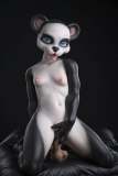 Real Girl 105cm Panda Head AA-cup Full Silicone White Skin Seamless Sex Anime Doll