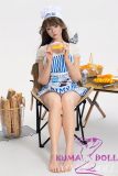 MMXDOLL 163cm D-cup Mengjie Head Full Silicone Sex Doll Blue White Apron Dress