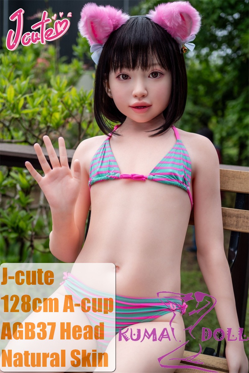 J-cute Doll 128cm A-cup AGB37 Head Sex Doll Full Silicone Material in Pink Green Bikini