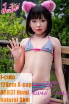 J-cute Doll 128cm A-cup AGB37 Head Sex Doll Full Silicone Material in Pink Green Bikini