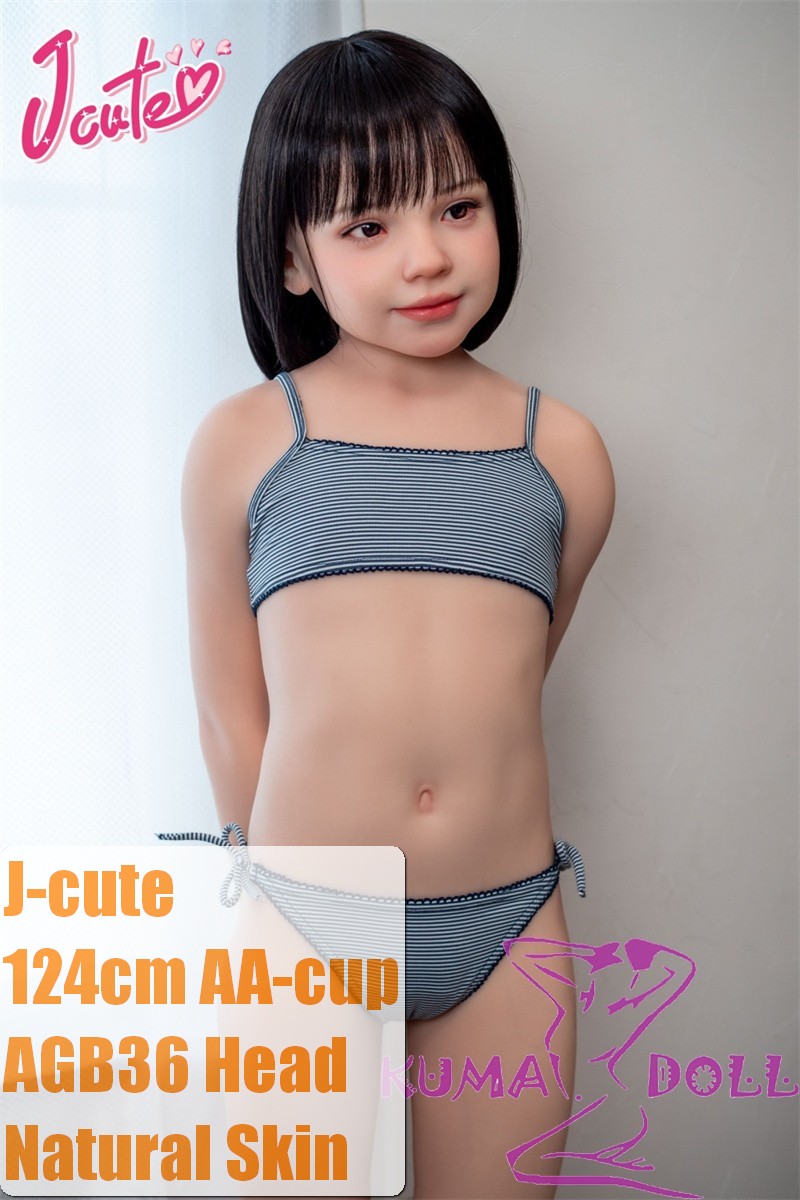J-cute Doll 124cm AA-cup AGB36 Head Sex Doll Full Silicone Material in Gray Lingerie