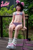 J-cute Doll 128cm A-cup AGB37 Head Sex Doll Full Silicone Material in Pink Green Bikini