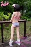 J-cute Doll 128cm A-cup AGB37 Head Sex Doll Full Silicone Material in Pink Green Bikini
