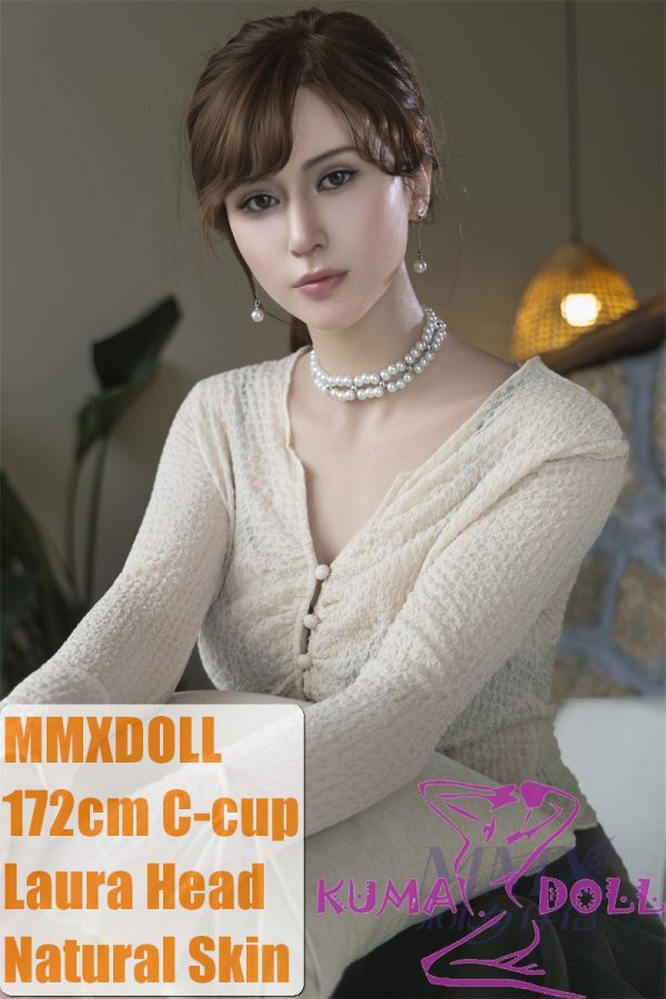 MMXDOLL 172cm C-cup Laura Head Full Silicone Sex Doll Real Skin Texture Collaborate with Mrs. Laura Former Glamour Model