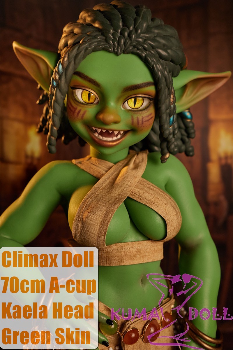 Climax Doll CLM 70cm Kaela Head A-cup Goblin Girl Green Skin Anime Doll Full Silicone Sex Doll