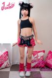 J-cute Doll 128cm A-cup AGB37 Head Sex Doll Full Silicone Material in Black Tank Top