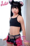 J-cute Doll 128cm A-cup AGB37 Head Sex Doll Full Silicone Material in Black Tank Top