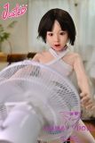 J-cute Doll 128cm A-cup AGB38 Head Sex Doll Full Silicone Material in White Tank Top