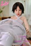 J-cute Doll 128cm A-cup AGB38 Head Sex Doll Full Silicone Material in White Tank Top