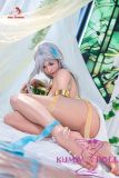 Doll Senior Aquarius Head 175cm G-cup Full Silicone Sex Doll with Body Make-up Zodiac Series White Dress