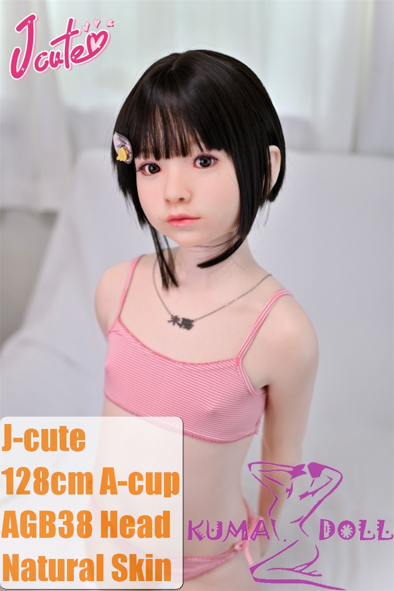 J-cute Doll 128cm A-cup AGB38 Head Sex Doll Full Silicone Material in Pink Lingerie