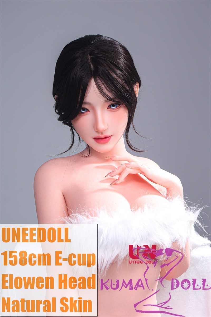 UNEEDOLL 158cm E-cup Elowen (初夏) Head Full Silicone Doll Real Skin Texture in White Furry Outfit