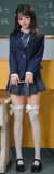 HSDoll 142cm C-cup M4 Head Full Silicone Anime Sex doll Pink Plaid JK Outfit
