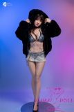 Gynoid Limi head standing black fur coat