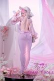 Firefly Diary 164cm I-cup Yelan Head Full Silicone Sex Doll With Body Make-up in Pink Dress