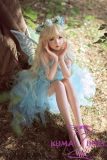 Yuluoclub 146cm AA-cup Qingling Head Full Silicone Doll Anime Sex Doll in Blue Dress