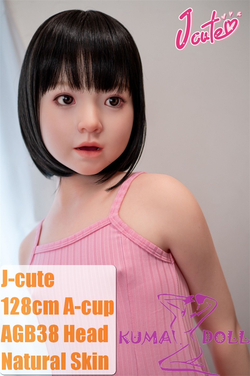 J-cute Doll 128cm A-cup AGB38 Head Sex Doll Full Silicone Material in Pink Dress