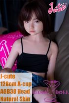 J-cute Doll 128cm A-cup AGB38 Head Sex Doll Full Silicone Material in Black Camisole