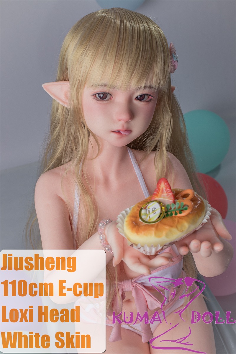 Jiusheng Doll Full Silicone Sex Doll 110cm E-cup Loxi Head Silm Body in Pink Swimsuit