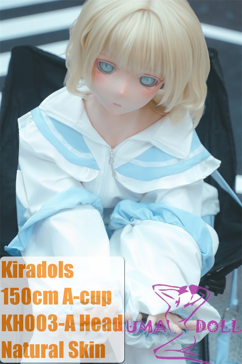 Kiradols 150cm A-cup KH003-A Tsumugi Head Full Silicone Doll Anime Doll Blue White Outfit