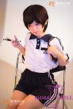 Rainstorm doll 145cm AA-cup Cat No.2 Ayako Head Seamless Body Full Silicone Doll in Student uniform