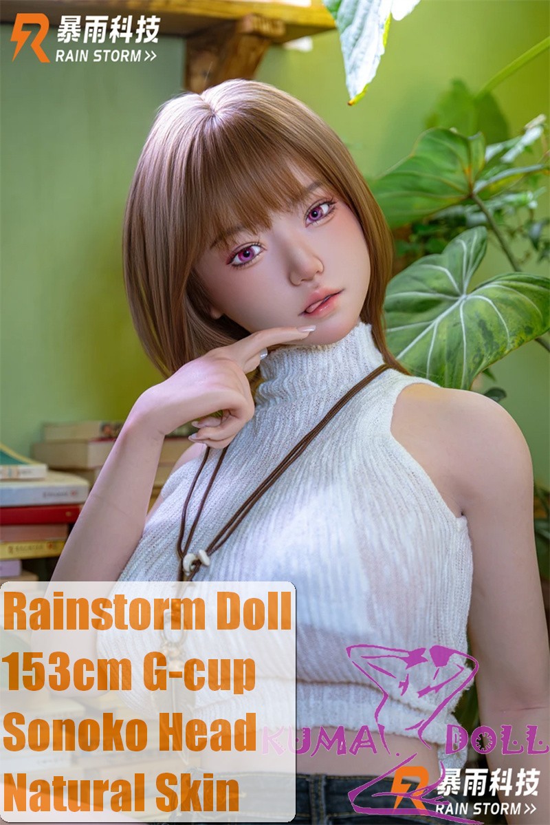 Rainstorm doll 153cm G-cup Cat No.4 Sonoko Head Seamless Body Full Silicone Doll in Sleeveless Camisole