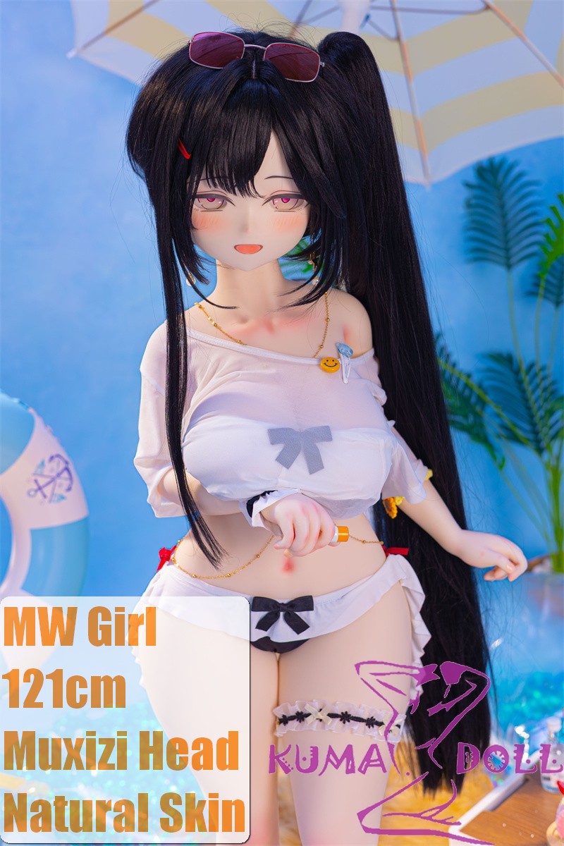 MW Girl Anime Sex Doll 121cm Muxizi Head Full Silicone Doll Black White Swimsuit