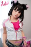 J-cute Doll 133cm AA-cup AGD26 Head Sex Doll Full Silicone Material in White Pink Outfit