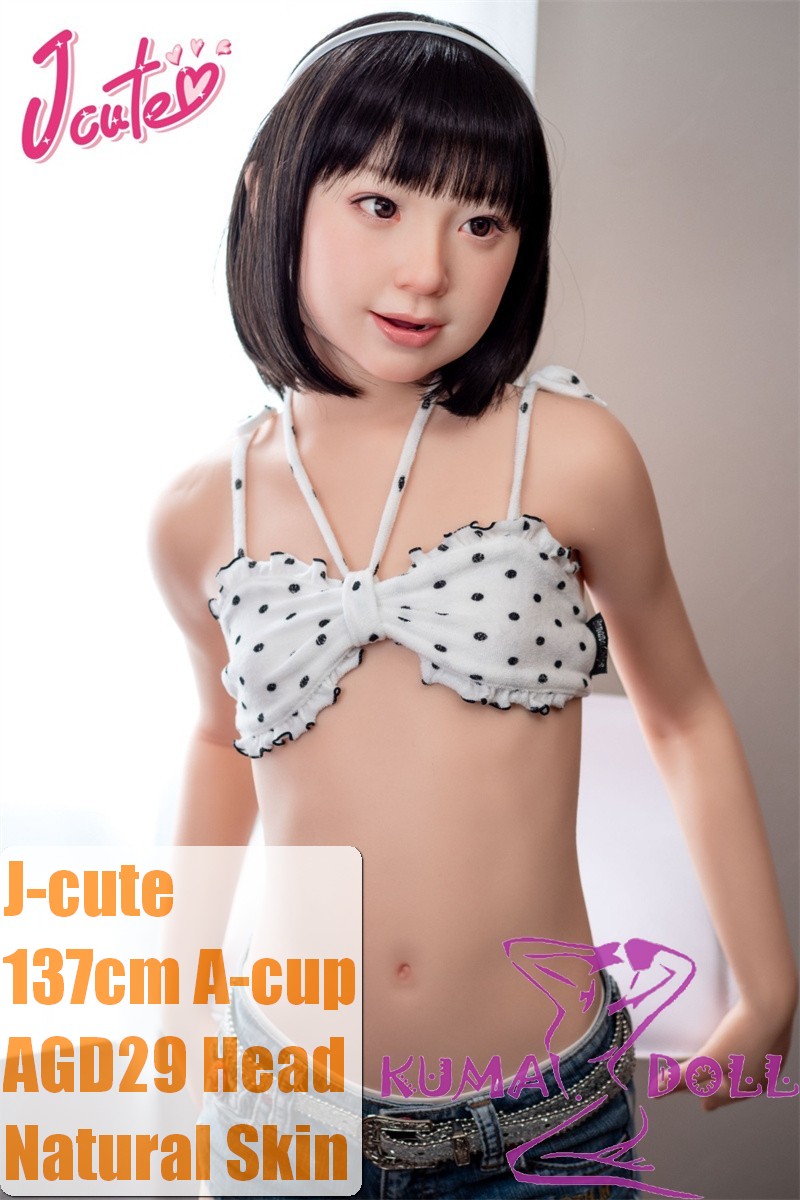 J-cute doll 137cm A-cup AGD29 Head Sex Doll Full Silicone Material in Polka Dot Top