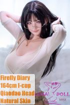 Firefly Diary 164cm I-cup Qiandao Head Full Silicone Sex Doll With Body Make-up Camel Mini Skirt