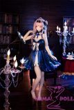 XYGO 155cm C-cup Yaya Silicone Head + TPE Body Anime Doll in Dark Blue Dress
