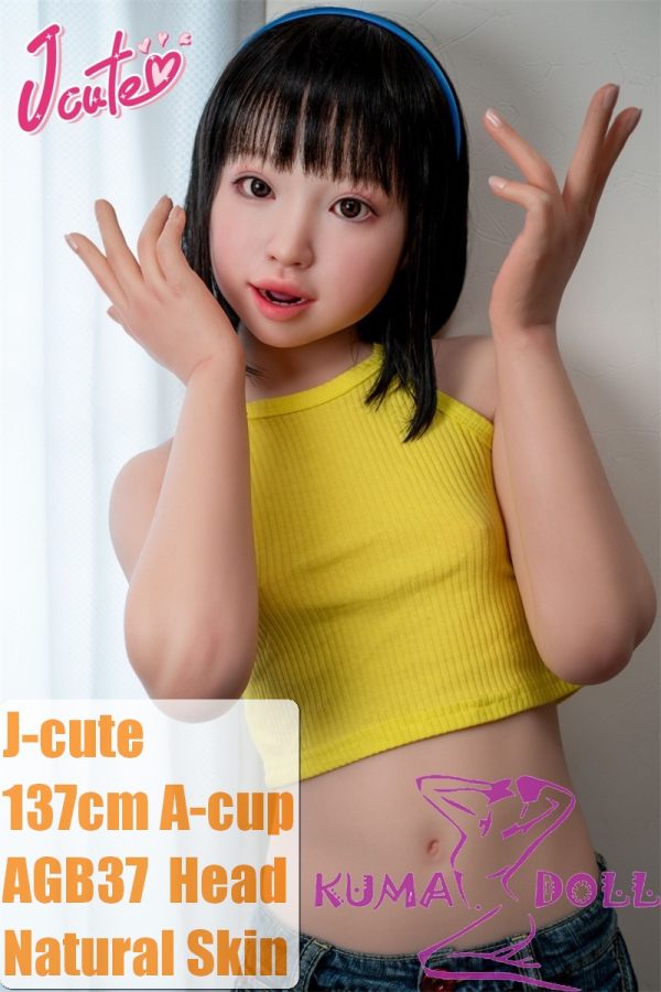 J-cute doll 137cm A-cup AGB37 Head Sex Doll Full Silicone Material in Yellow Top