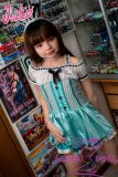 J-cute Doll 128cm A-cup AGB36 Head Sex Doll Full Silicone Material in Mint Green Dress