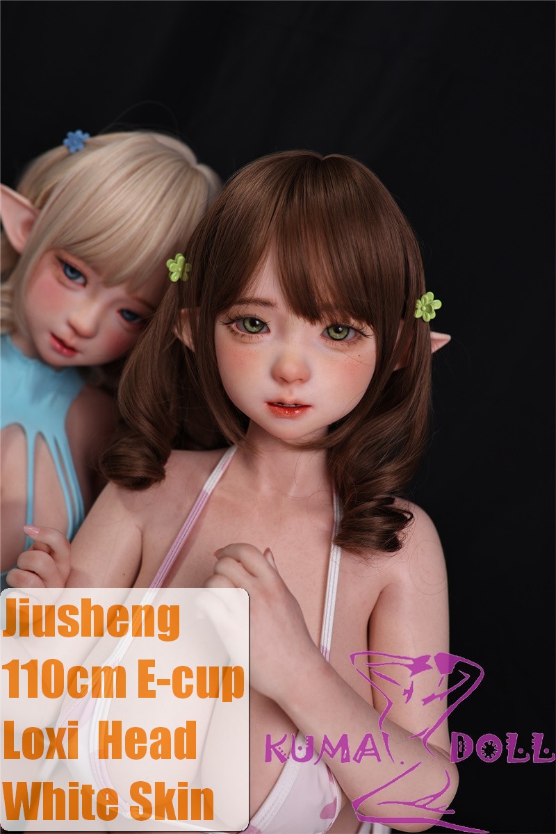 Jiusheng Doll Full Silicone Sex Doll 110cm E-cup Loxi Head Lightweight Body in Pink Cow Print Bikini Yuhoshi Make-up
